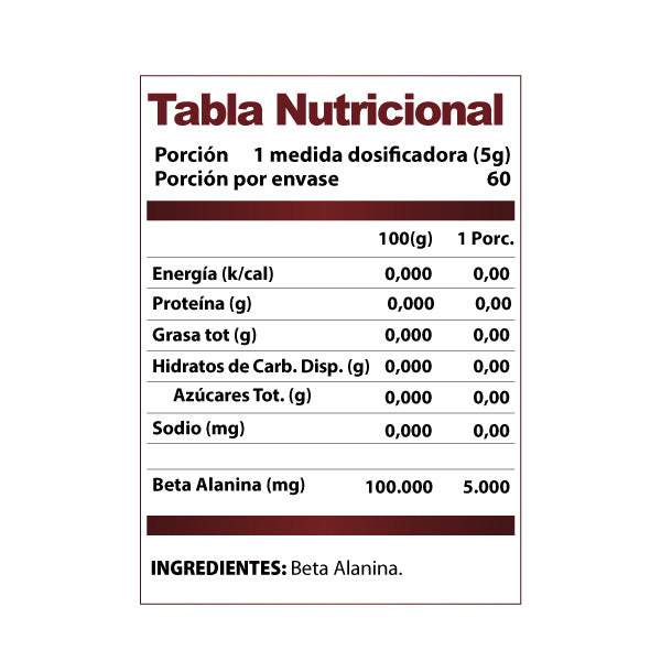 Beta Alanina Winkler Nutrition 300g | 60 servicios | Fuerza y Potencia